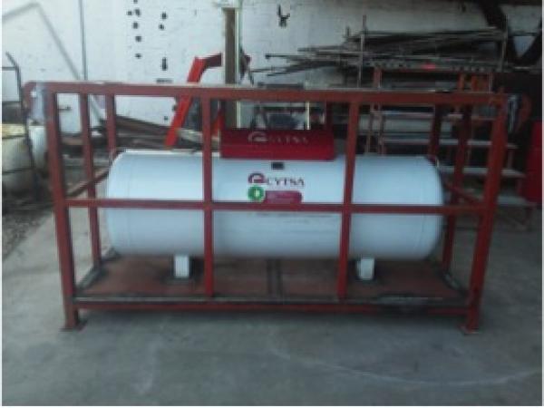Manufacture of metal rack for stationary gas tank of 500 liters.